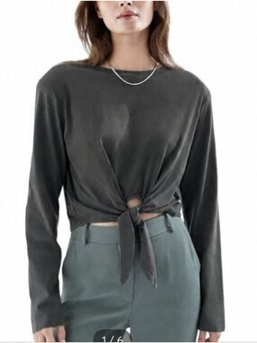Babaton Headline Tie-Front Cotton Top Size Small NEW